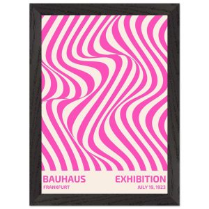 Artfulprints Poster met Lijst Bauhaus – Exhibition Frankfurt pink – A4 Artfulprints Poster met Lijst Bauhaus – Exhibition Frankfurt pink – A4