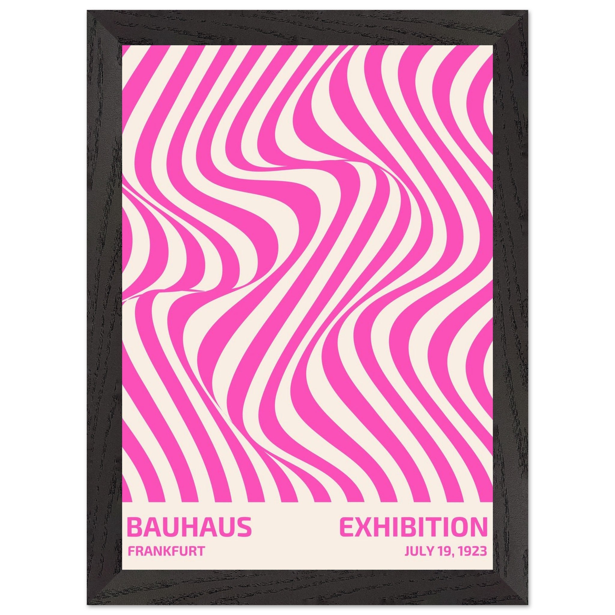 Artfulprints Poster met Lijst Bauhaus - Exhibition Frankfurt pink - A4