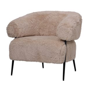DÉJA Living Fauteuil Bogo Fluffy – Taupe Stof – 86x74x78cm DÉJA Living Fauteuil Bogo Fluffy – Taupe Stof – 86x74x78cm
