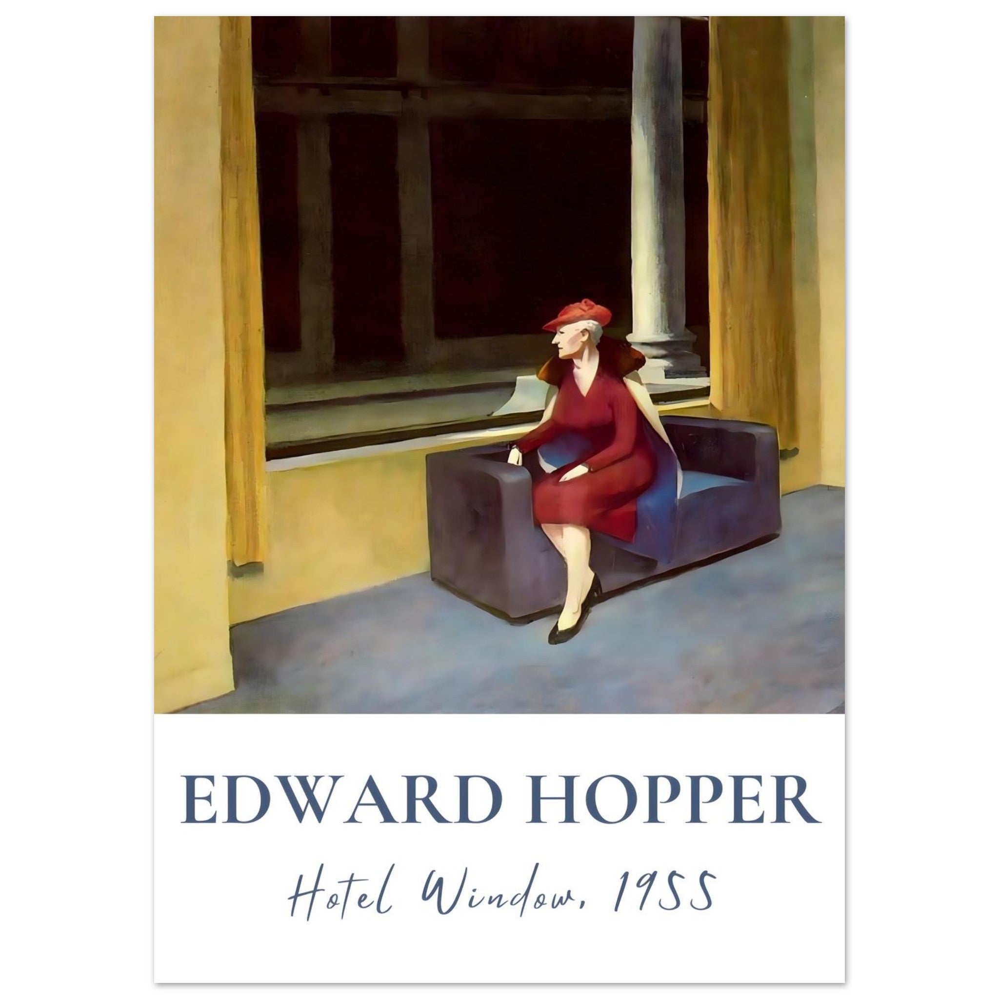 Artfulprints Poster Edward Hopper - Hotel window - 50x70 cm - Meerkleu