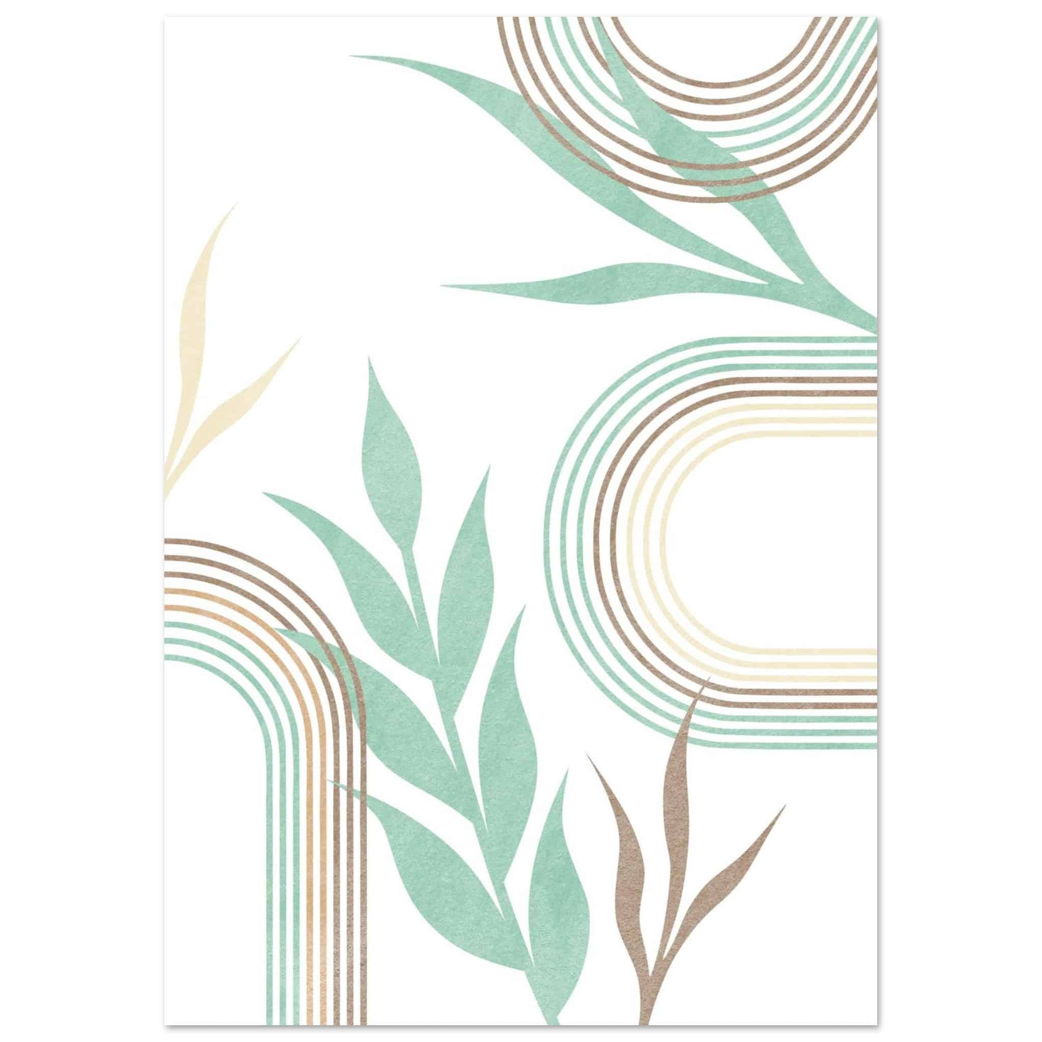 Artfulprints Poster Boho – Mint leaves - A4 21x29.7 cm - Groen