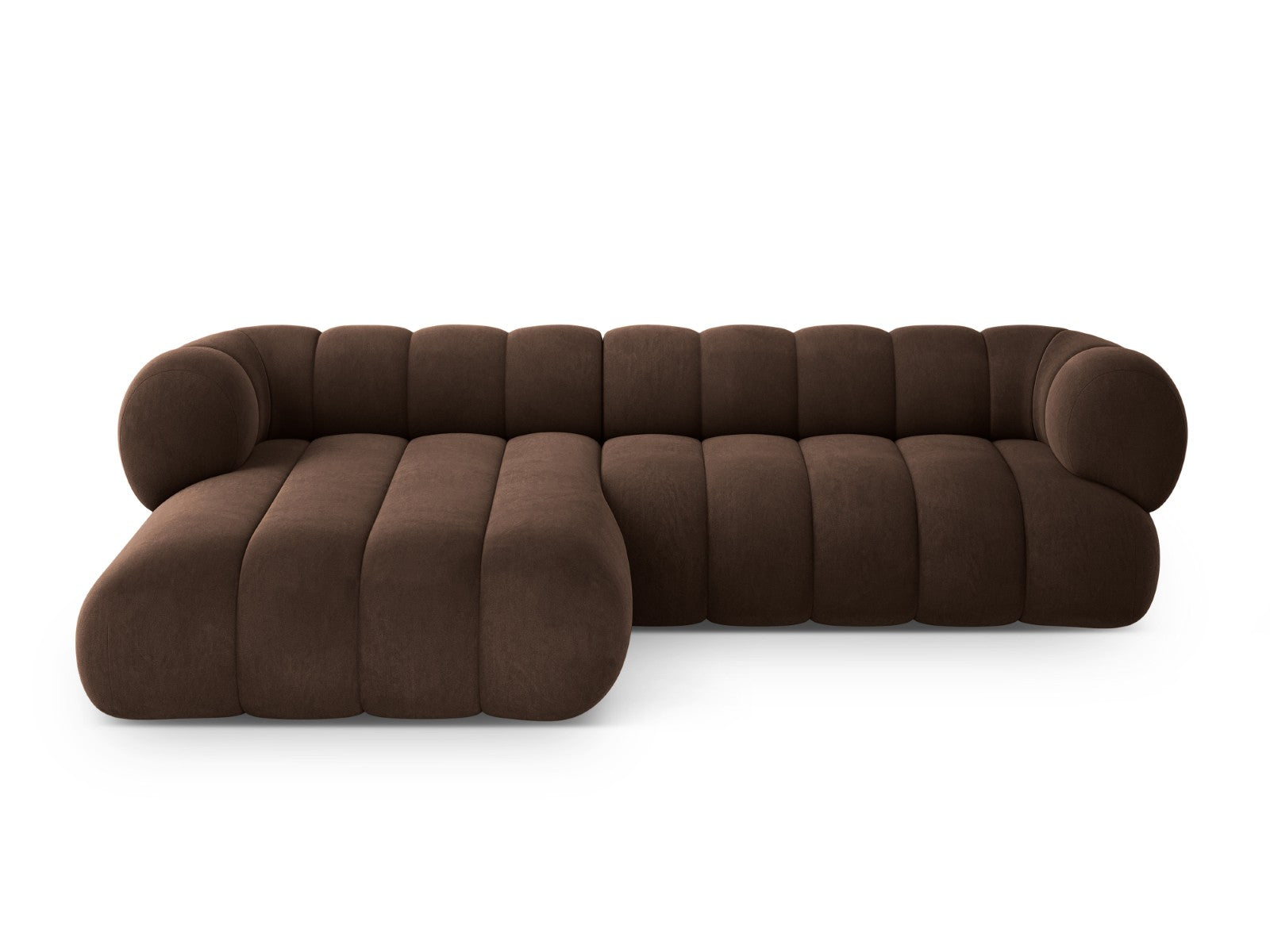 Cosmopolitan Design linker hoekbank Koge 5-zits, flueel chocolade - 16