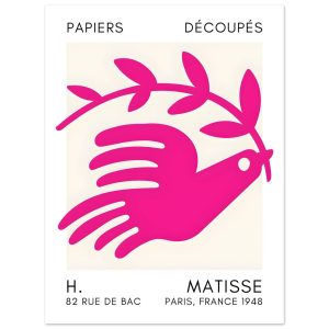 Artfulprints Poster Matisse – Peace dove pink – 30×40 cm – Roze Artfulprints Poster Matisse – Peace dove pink – 30×40 cm – Roze