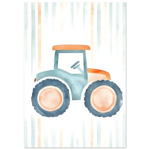 Artfulprints Poster Retro tractor illustratie – 70×100 cm – Meerkleuri Artfulprints Poster Retro tractor illustratie – 70×100 cm – Meerkleuri