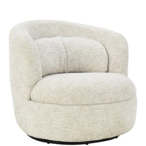 DÉJA Living Draaifauteuil Lilou – Beige Stof – Zithoogte 40cm DÉJA Living Draaifauteuil Lilou – Beige Stof – Zithoogte 40cm