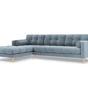 Cosmopolitan Design linker hoekbank Bali 5-zits, flueel, lichtblauw – Cosmopolitan Design linker hoekbank Bali 5-zits, flueel, lichtblauw –