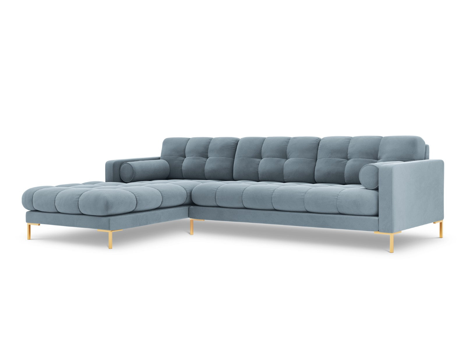 Cosmopolitan Design linker hoekbank Bali 5-zits, flueel, lichtblauw -