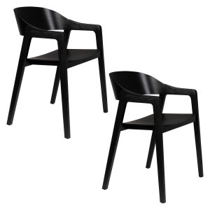 Dutchbone Westlake Eetkamerstoelen Armleuning Zwart – Set van 2 Dutchbone Westlake Eetkamerstoelen Armleuning Zwart – Set van 2