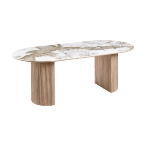 Artichok Ronda houten eettafel met keramiek blad bruin – 210 x 100 cm Artichok Ronda houten eettafel met keramiek blad bruin – 210 x 100 cm