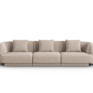 Cosmopolitan Design Bank Tulum 3-zits, chenille, beige – 90x255x70cm Cosmopolitan Design Bank Tulum 3-zits, chenille, beige – 90x255x70cm