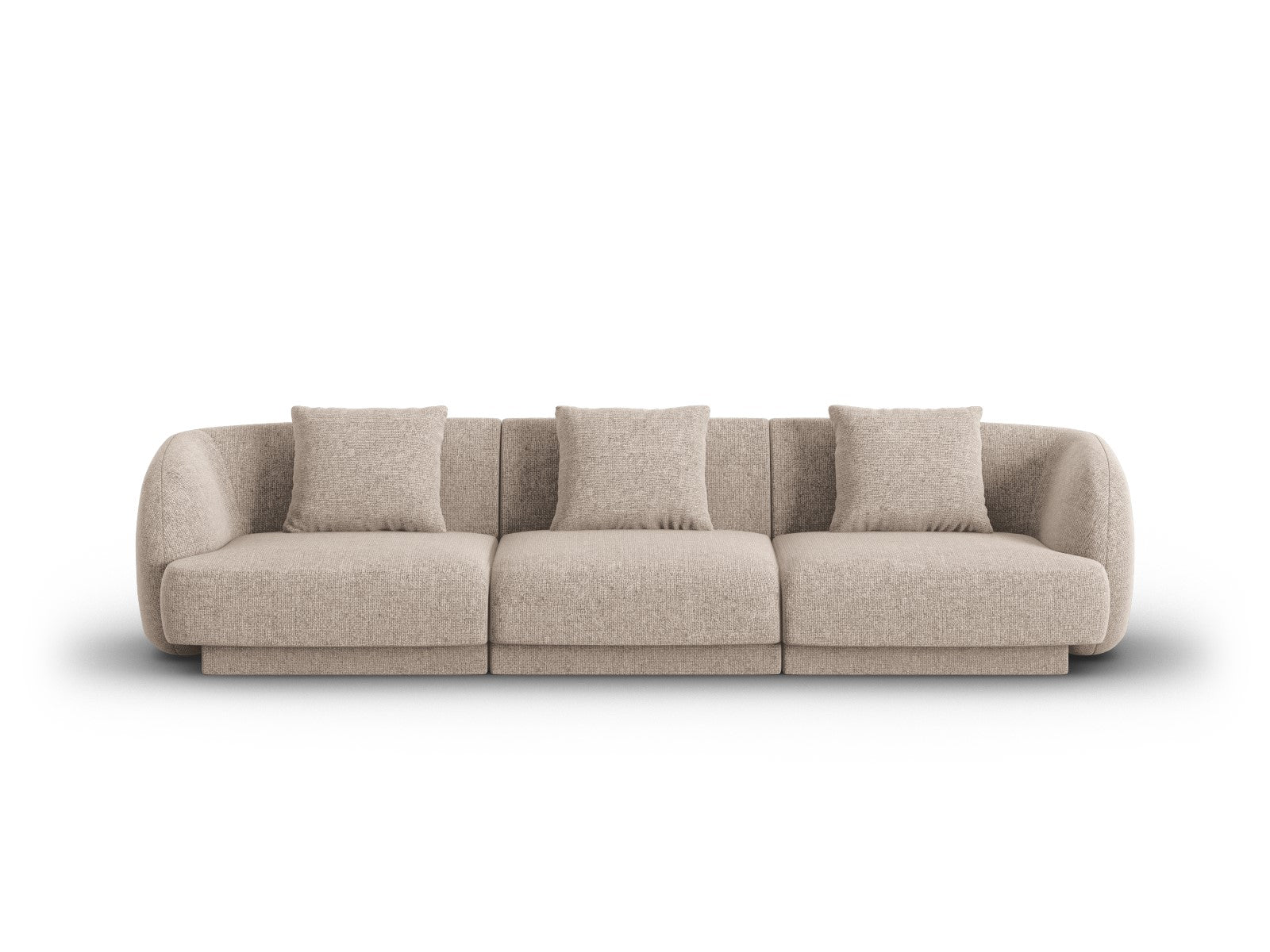 Cosmopolitan Design Bank Tulum 3-zits, chenille, beige - 90x255x70cm