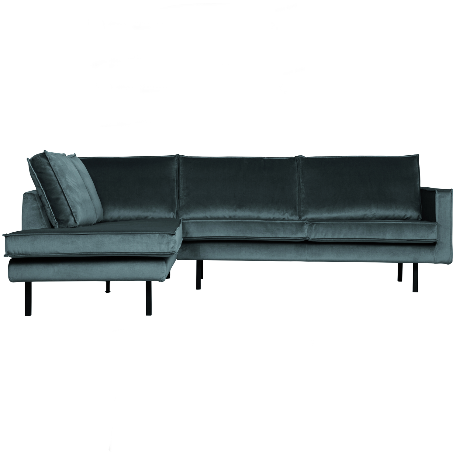 WOOOD hoekbank links Rodeo - Velvet - Teal - 85x266x213