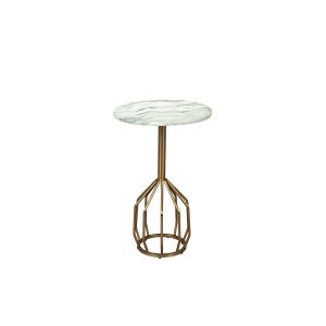 Dutchbone Salerno Bijzettafel Rond 25 cm Marmer Goud Dutchbone Salerno Bijzettafel Rond 25 cm Marmer Goud
