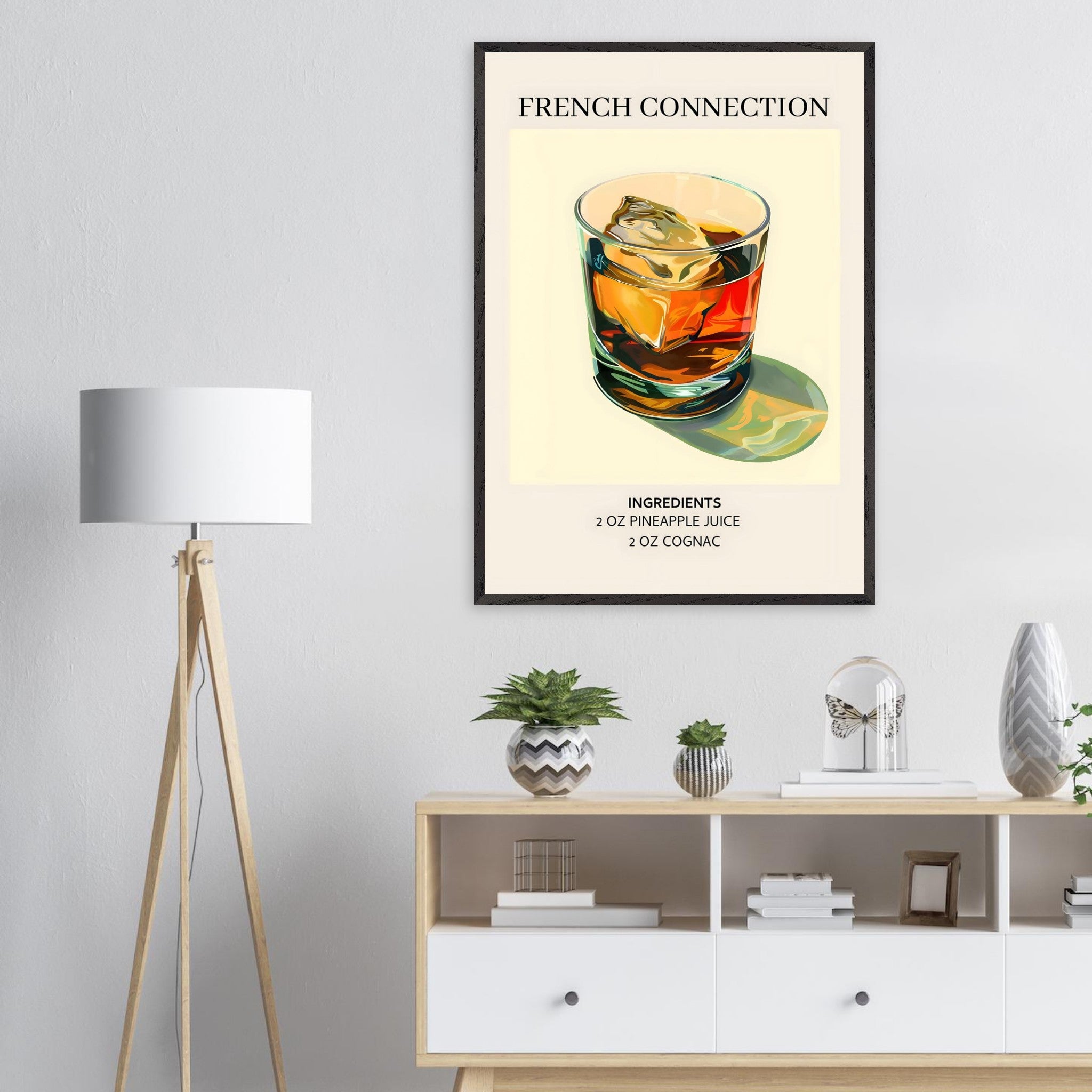 Artfulprints Poster French Connection cocktail - Ingrediënten - 70x100