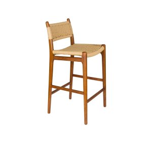 Dutchbone Cecile Barkruk rugleuning 67,5 cm Walnoot kleur – Bruin