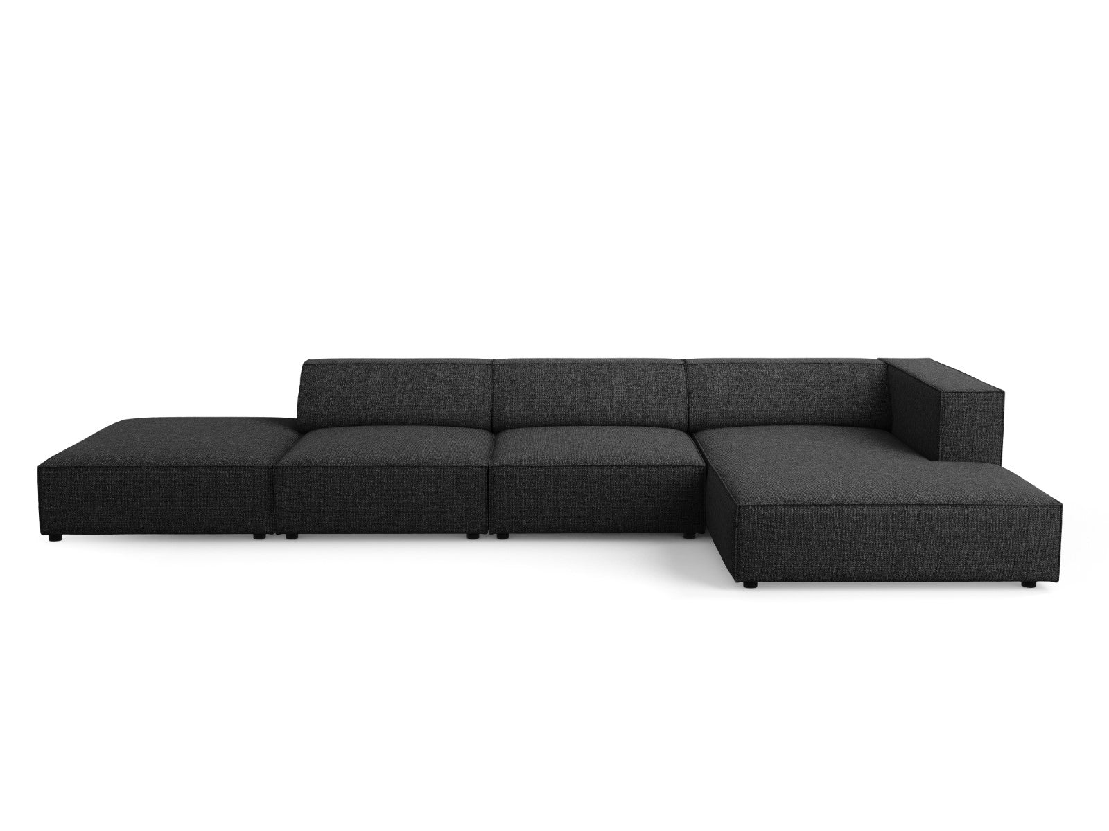 Cosmopolitan Design rechter hoekbank Arendal 5-zits, chenille, zwart -
