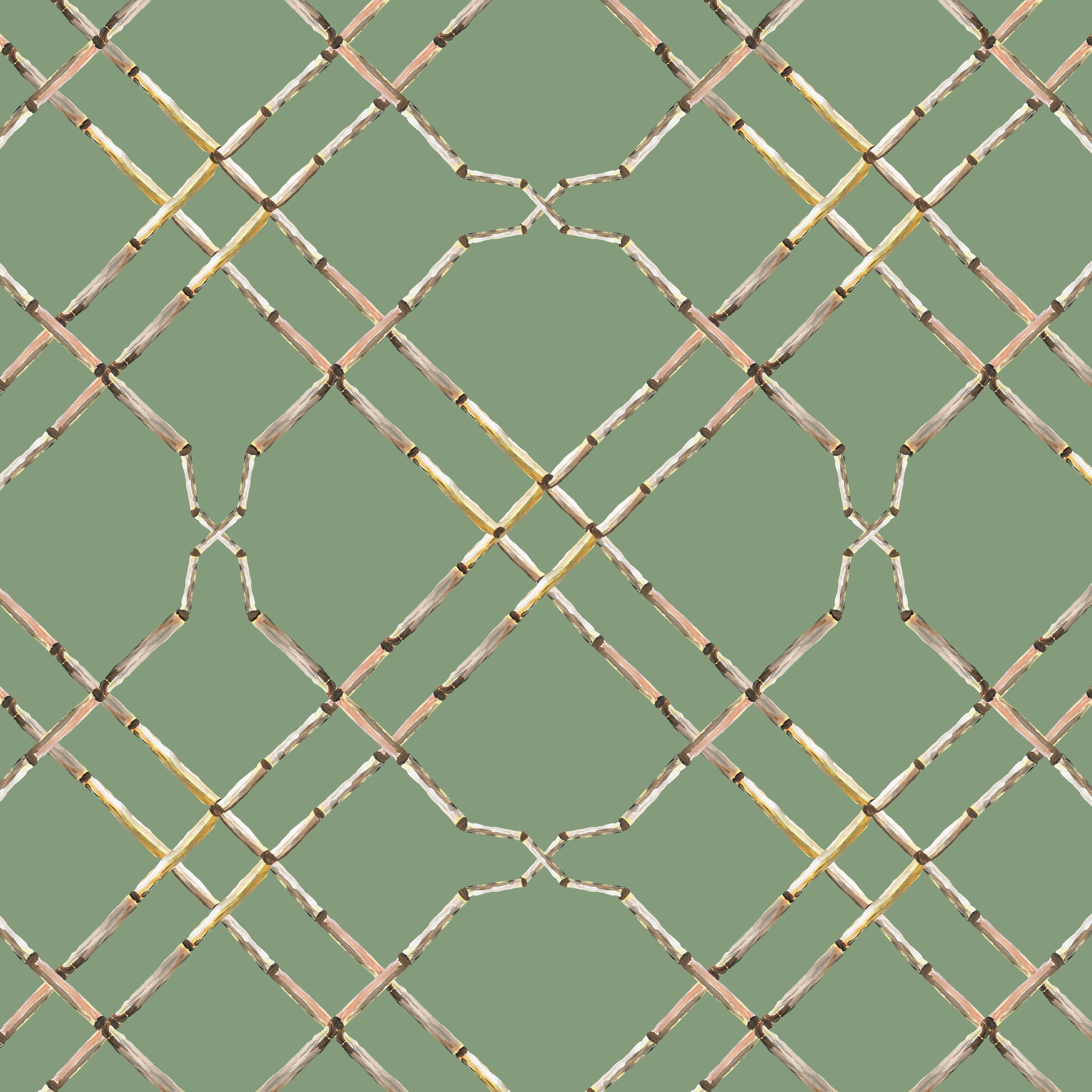 Catchii Behang Bamboo Trellis green