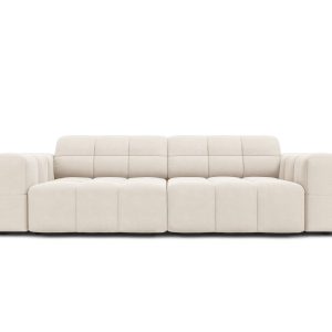Cosmopolitan Design Bank Chicago 3-zits, flueel lichtbeige – 102x212x7 Cosmopolitan Design Bank Chicago 3-zits, flueel lichtbeige – 102x212x7
