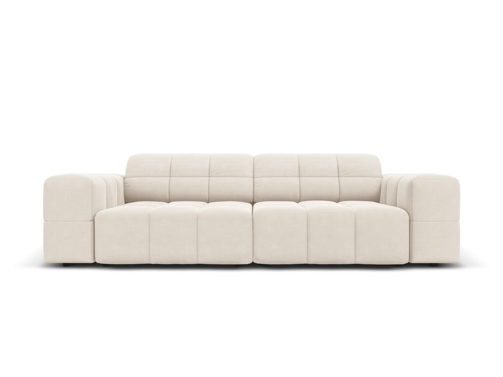 Cosmopolitan Design Bank Chicago 3-zits, flueel lichtbeige - 102x212x7