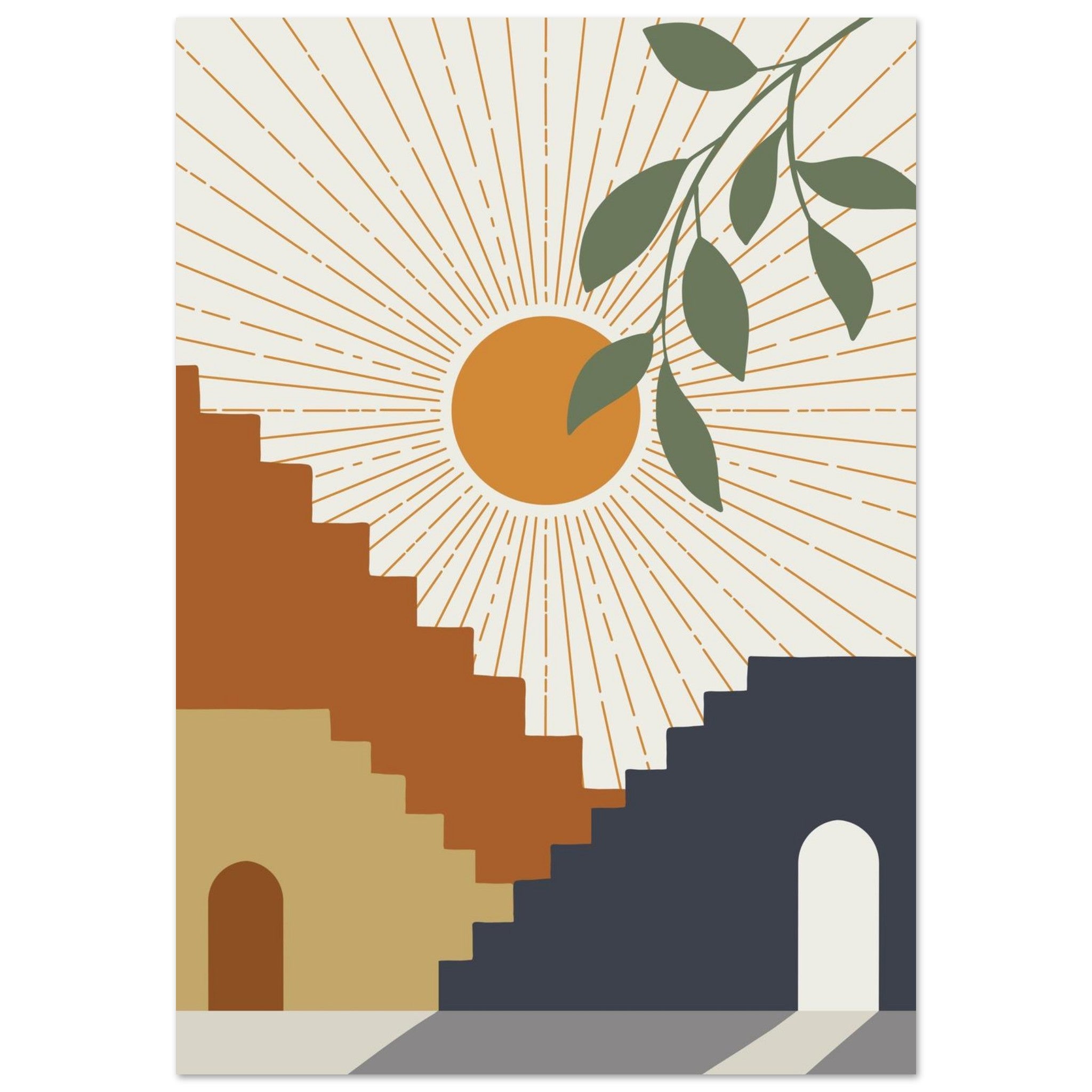 Artfulprints Poster Boho – Stairway sun - 70x100 cm - Meerkleurig