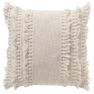 FARA – sierkussen 45×45 cm – 100% katoen – met franjes – Snow White – FARA – sierkussen 45×45 cm – 100% katoen – met franjes – Snow White –