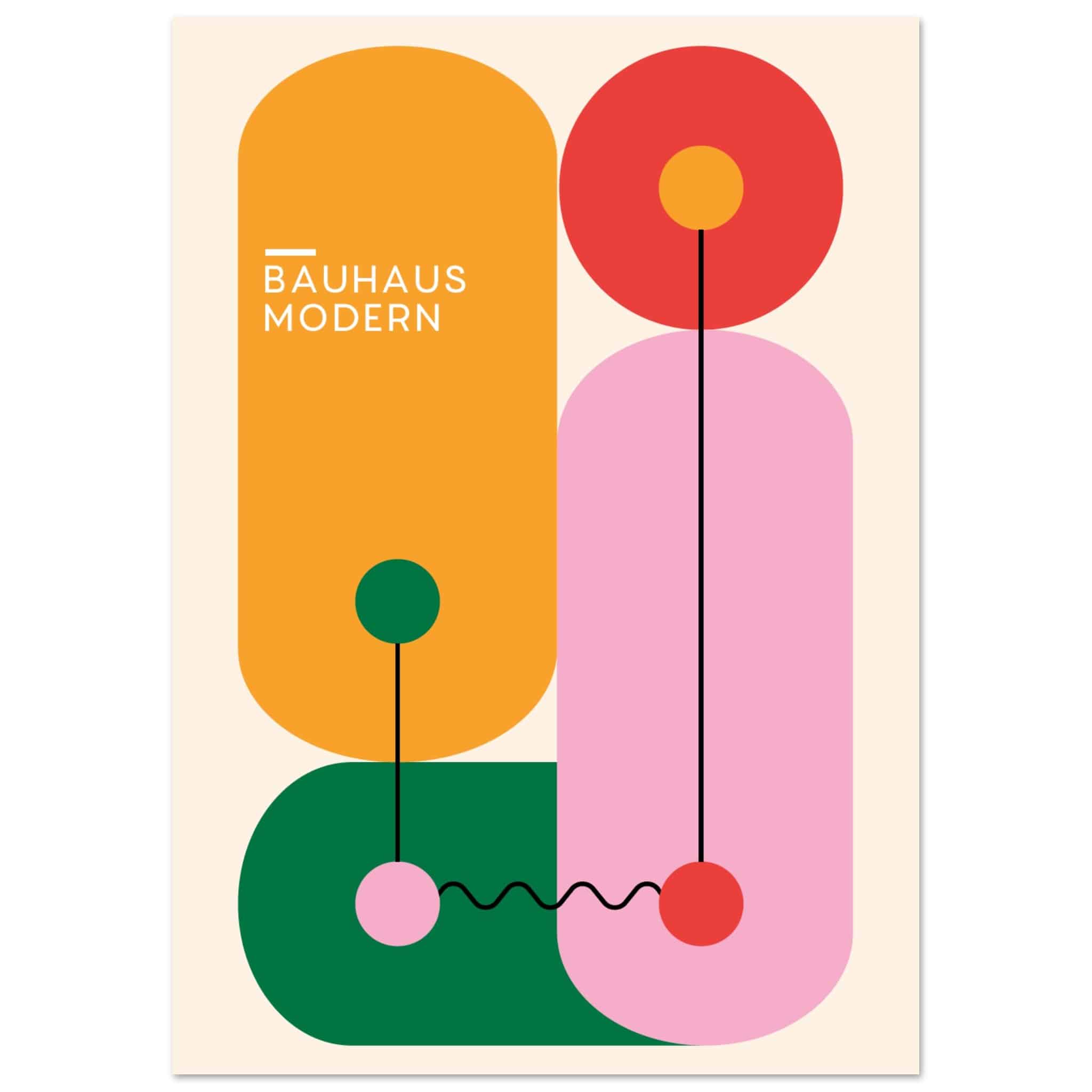 Artfulprints Poster Bauhaus - Modern art - A4 21x29.7 cm - Meerkleurig