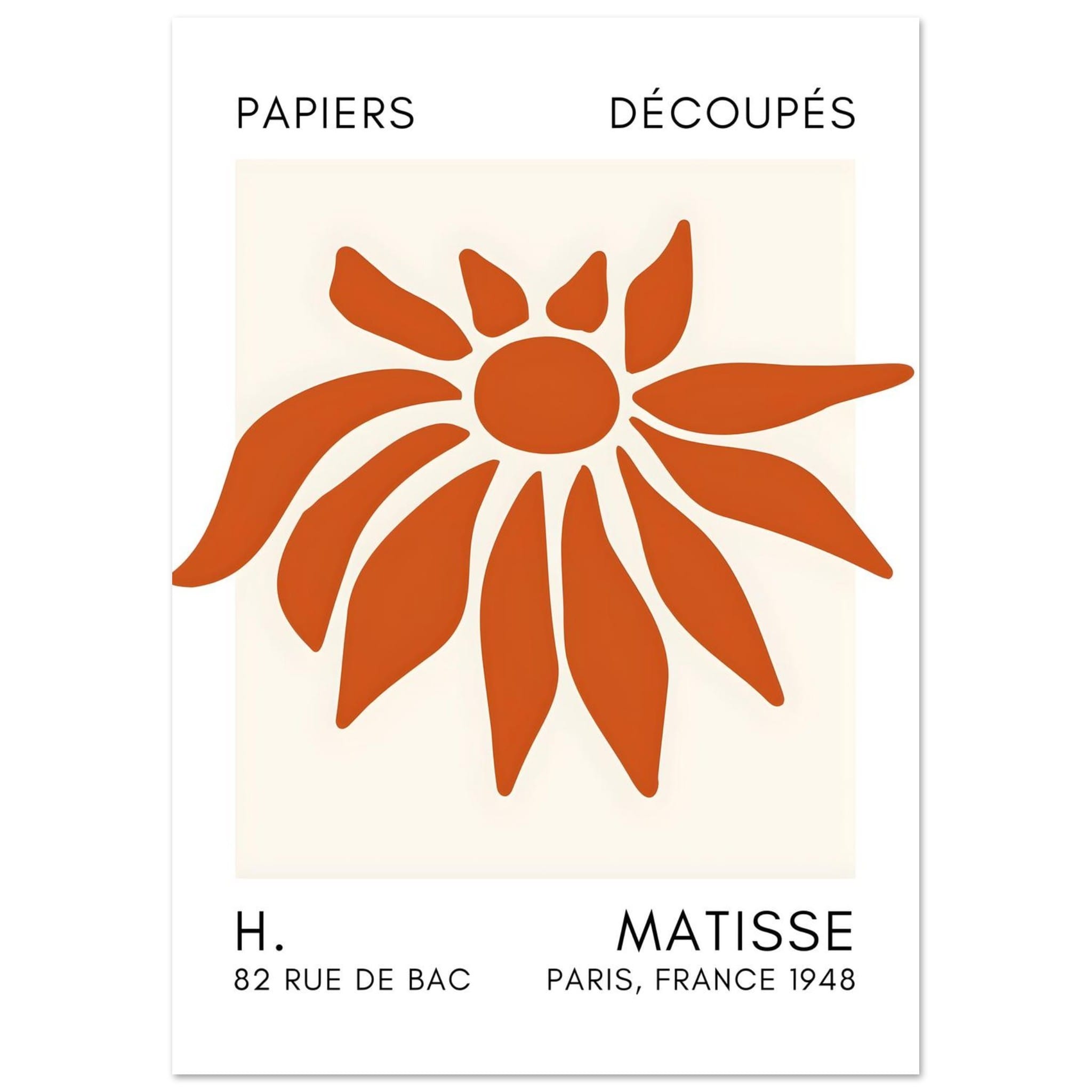 Artfulprints Poster Matisse – Deep sea dance orange - A4 21x29.7 cm -