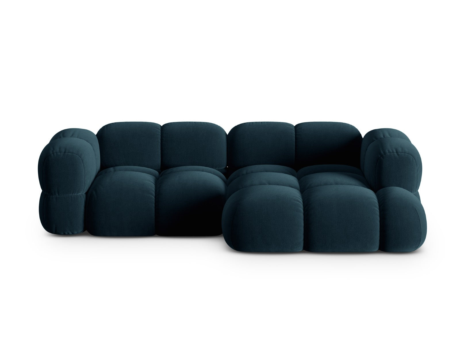 Cosmopolitan Design rechter hoekbank Loretto 3-zits, flueel diepe olie