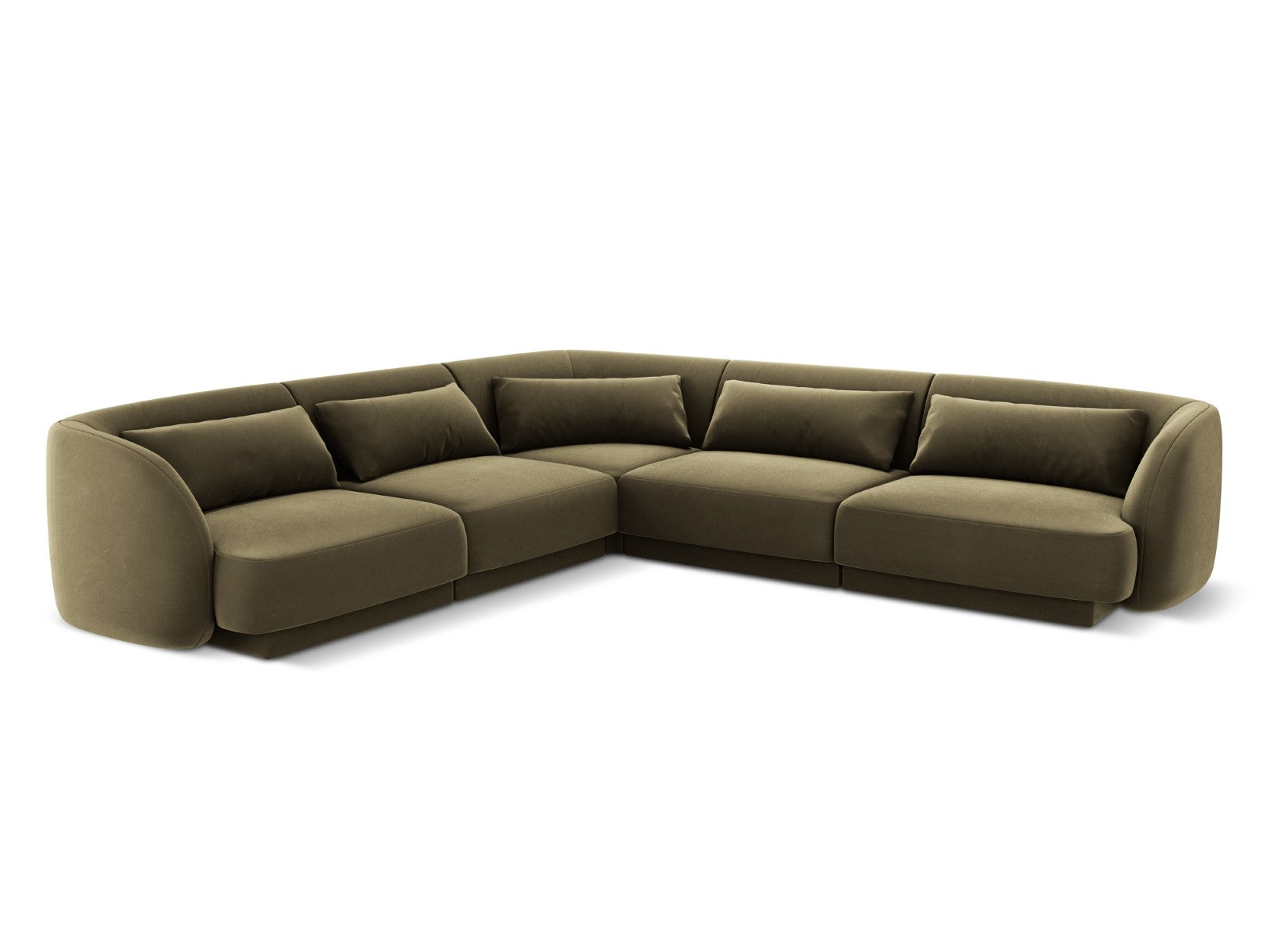 Cosmopolitan Design Symmetrische hoekbank Tulum 5-zits, flueel, groent