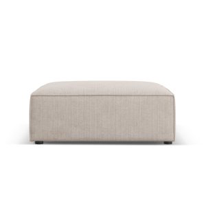 Cosmopolitan Design Poef Arendal chenille met ribbeleffect, donkerbeig Cosmopolitan Design Poef Arendal chenille met ribbeleffect, donkerbeig