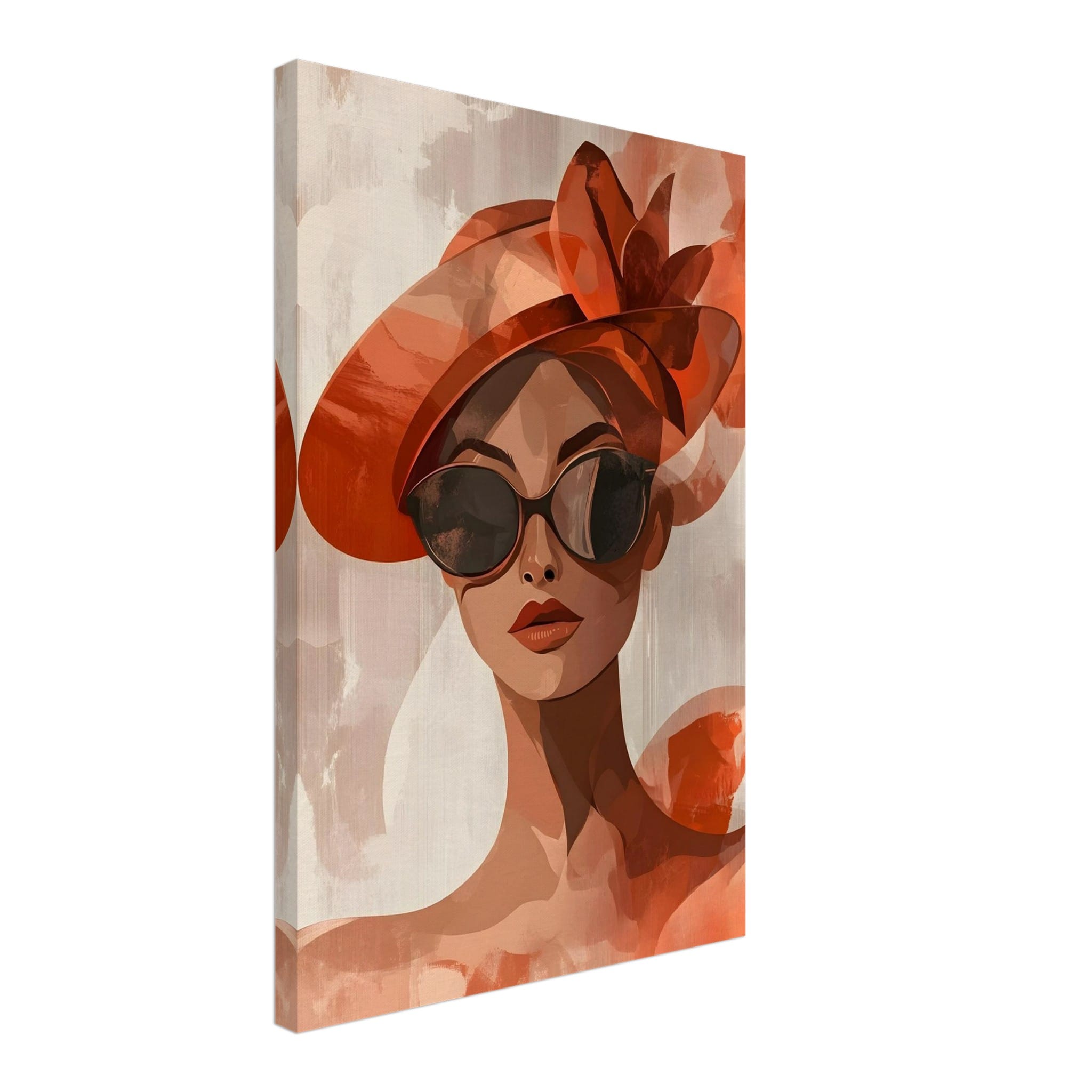 Artfulprints Canvas Timeless fashion portrait canvas - 40x60 cm - beig