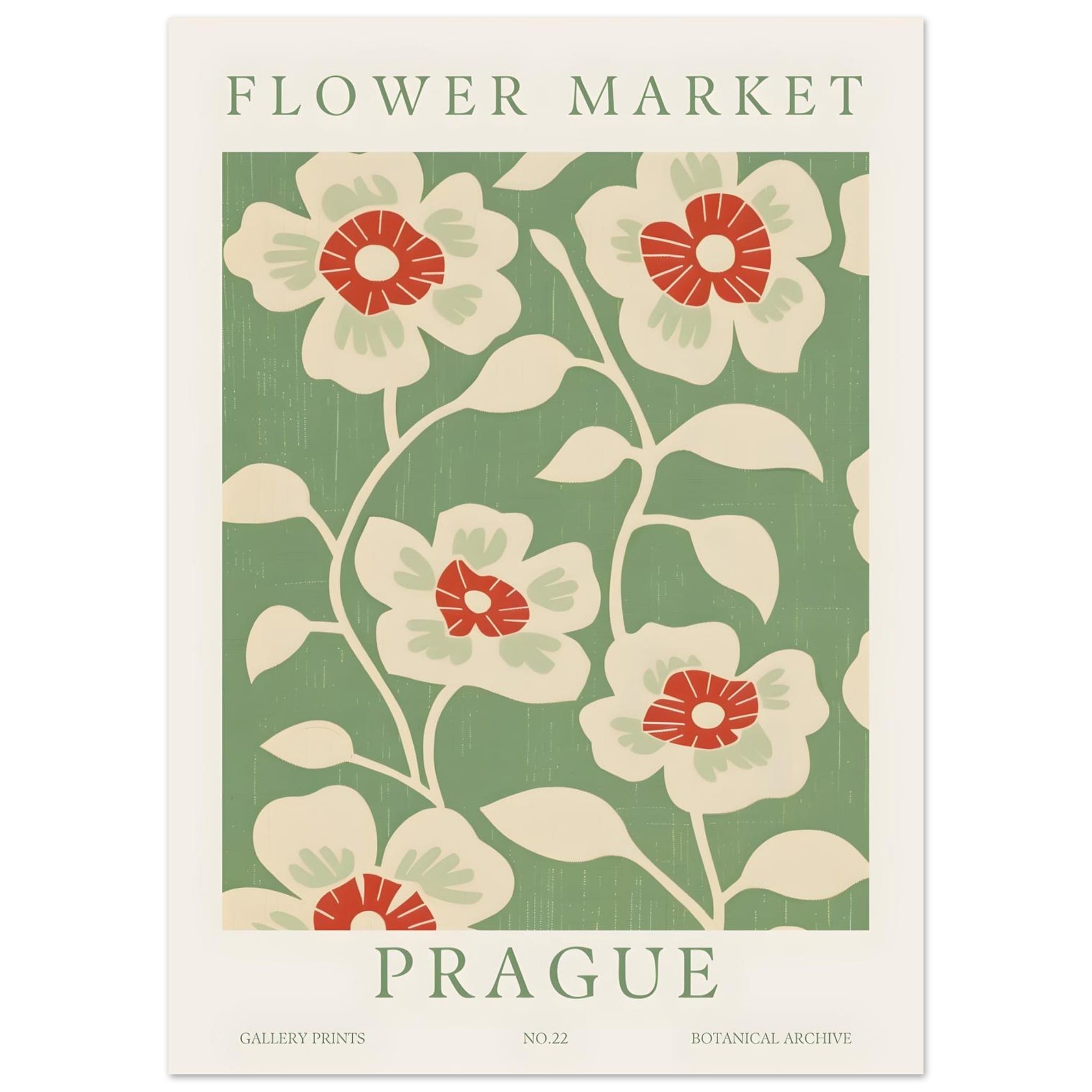 Artfulprints Poster Flower market - Prague I - 50x70 cm - Meerkleurig