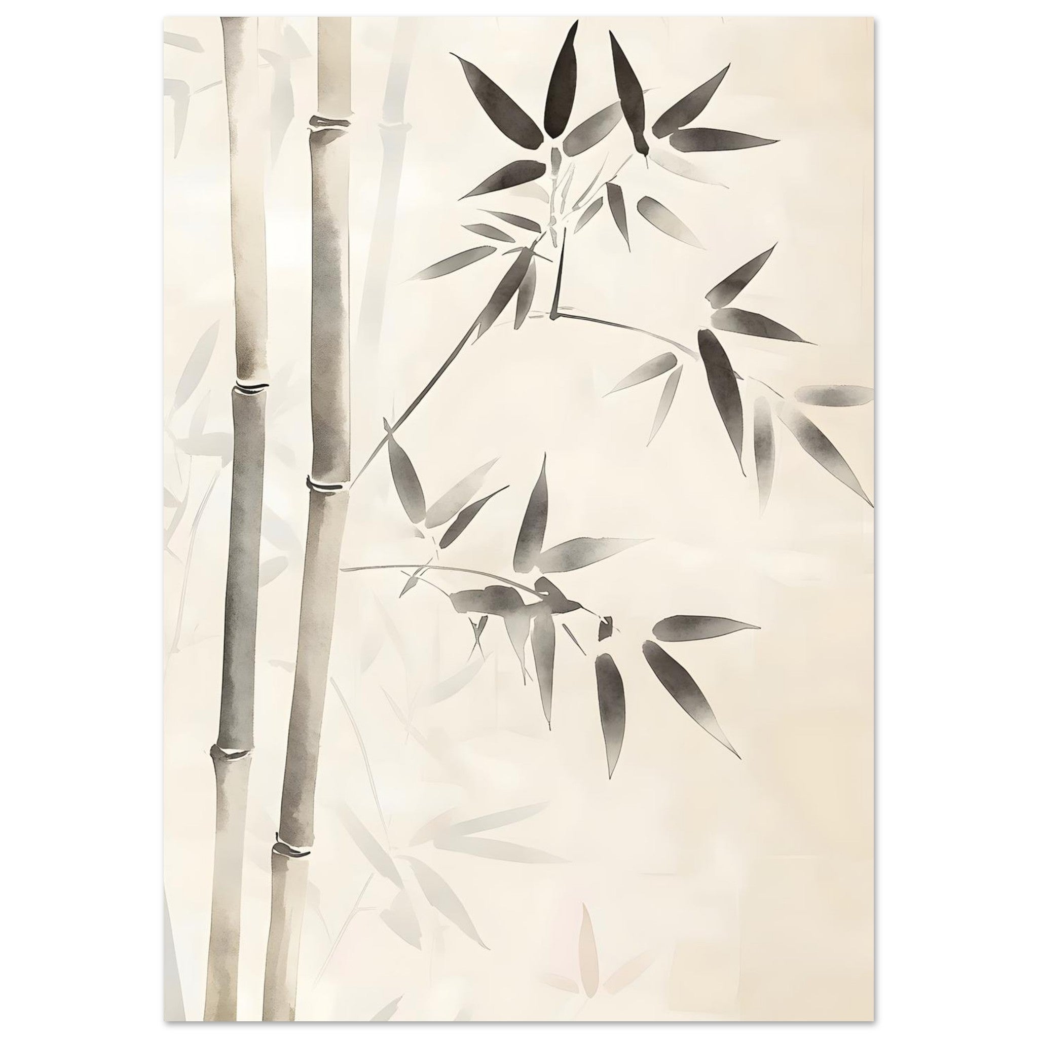 Artfulprints Poster Boho – Bamboo lines - A4 21x29.7 cm - beige