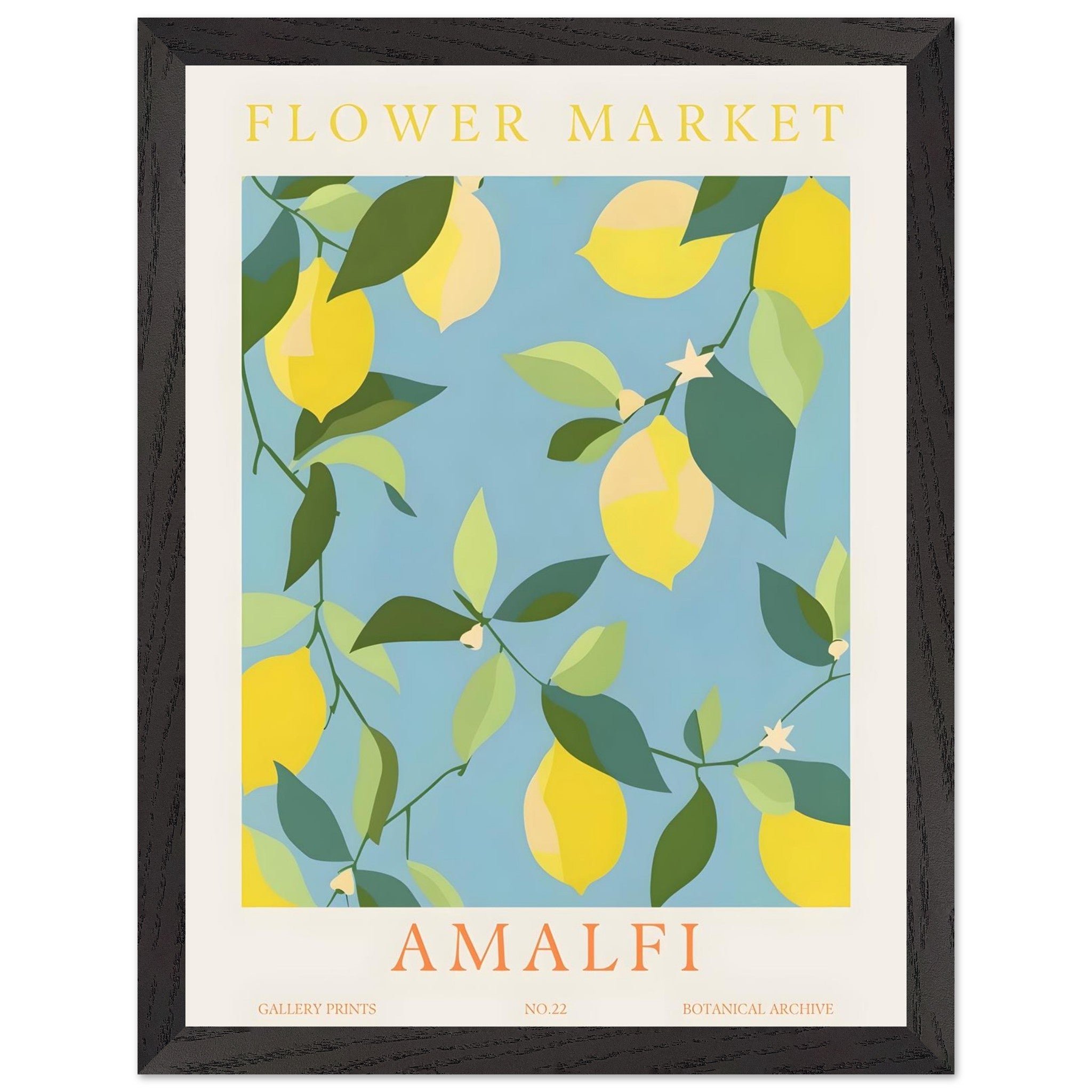 Artfulprints Poster met Lijst Flower market - Amalfi - 30x40 cm - Meer