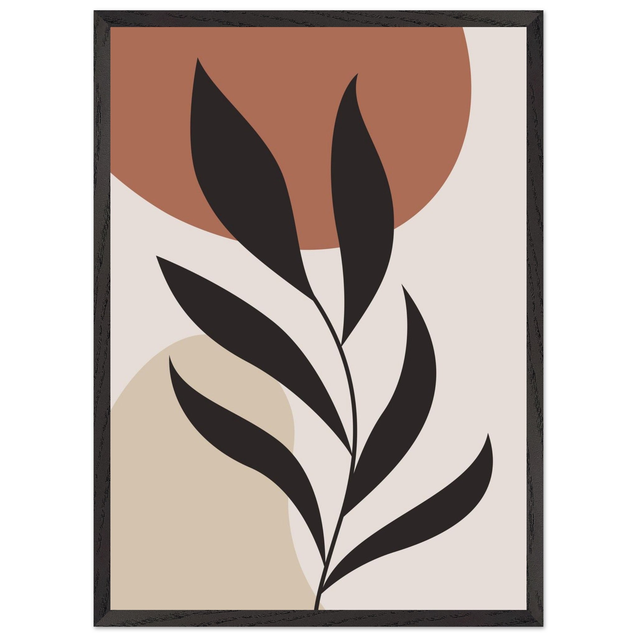 Artfulprints Poster met Lijst Boho - Abstract leaf - 50x70 cm - Terrac