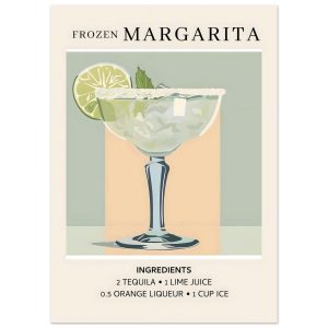 Artfulprints Poster Frozen Margarita cocktail I – Ingrediënten – 50×70 Artfulprints Poster Frozen Margarita cocktail I – Ingrediënten – 50×70