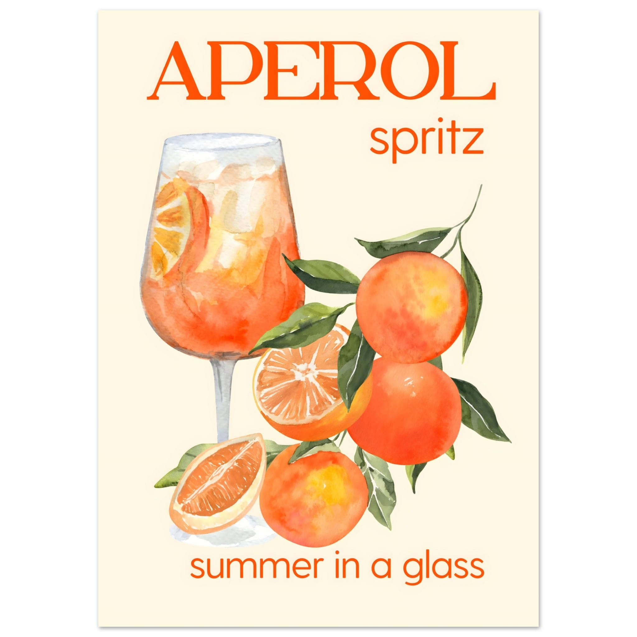 Artfulprints Poster Aperol Spritz - Summer in a glass - 50x70 cm - Ora