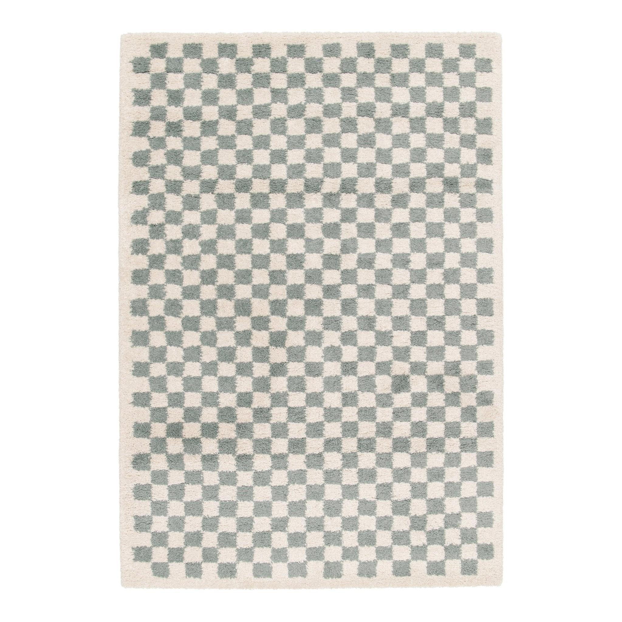 AFK Living vloerkleed Checkers - zeer zacht - groen - 160 x 230 cm
