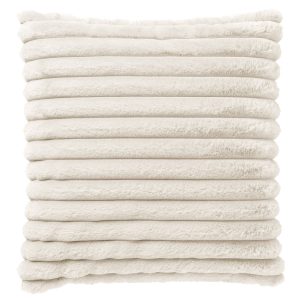 HAZEL – sierkussen 50×50 cm – effen gestreept imitatiebont – Snow Whit HAZEL – sierkussen 50×50 cm – effen gestreept imitatiebont – Snow Whit
