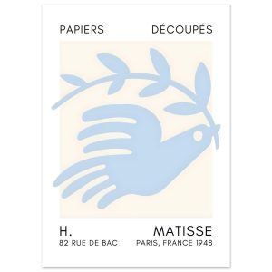 Artfulprints Poster Matisse – Peace dove light blue – 50×70 cm – Blauw Artfulprints Poster Matisse – Peace dove light blue – 50×70 cm – Blauw
