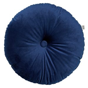OLLY – sierkussen Ø38 cm – rond velvet – Insignia Blue – blauw OLLY – sierkussen Ø38 cm – rond velvet – Insignia Blue – blauw