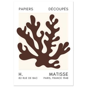 Artfulprints Poster Matisse – Saltflower shapes brown – A4 21×29.7 cm Artfulprints Poster Matisse – Saltflower shapes brown – A4 21×29.7 cm