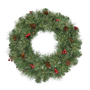 Black Box Trees Warth kerstkrans met decoratie – groen TIPS 115 – Ø60c Black Box Trees Warth kerstkrans met decoratie – groen TIPS 115 – Ø60c