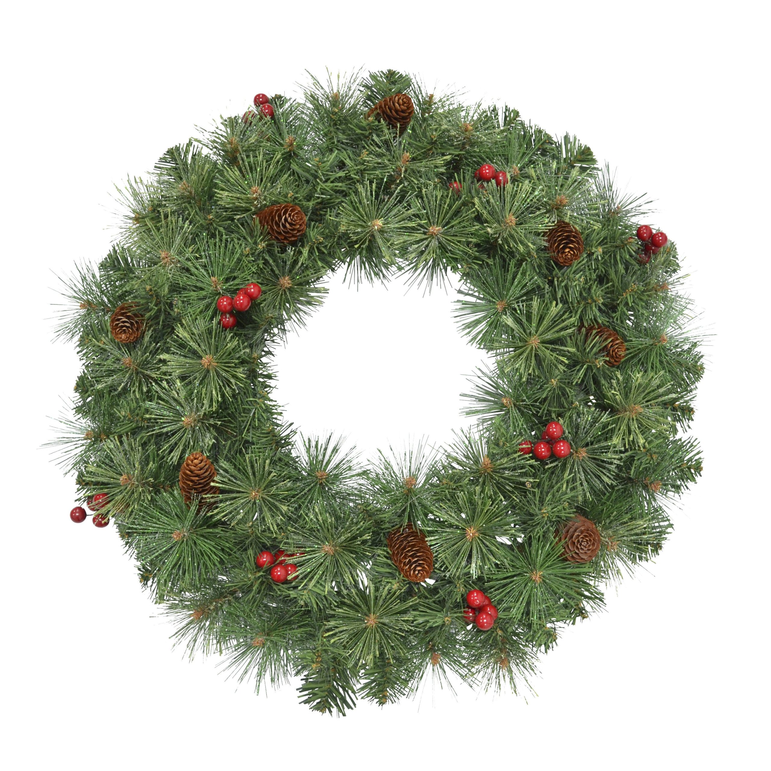 Black Box Trees Warth kerstkrans met decoratie - groen TIPS 115 - Ø60c