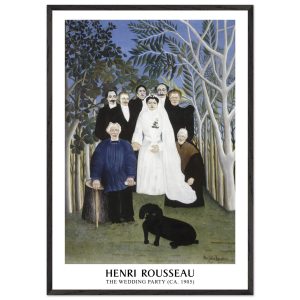 Artfulprints Poster met Lijst Henri Rousseau – The wedding party – 70x Artfulprints Poster met Lijst Henri Rousseau – The wedding party – 70x