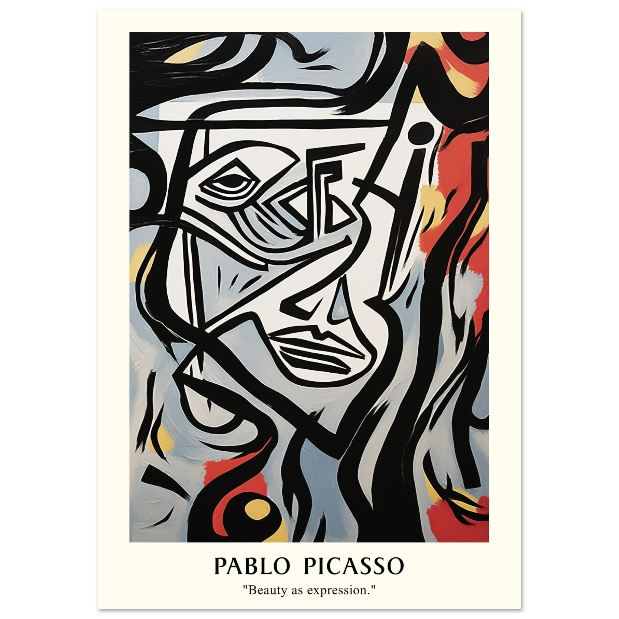 Artfulprints Poster Pablo Picasso - Beauty as expression - A4 21x29.7