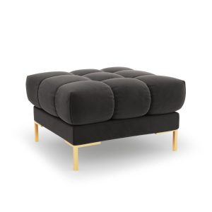 Cosmopolitan Design Poef Bali flueel, donkergrijs – 60x60x41cm Cosmopolitan Design Poef Bali flueel, donkergrijs – 60x60x41cm