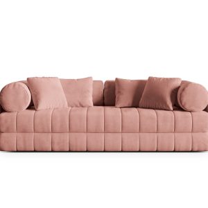 Cosmopolitan Design Converteerbare bank Kemi 3-zits, flueel roze – 95x