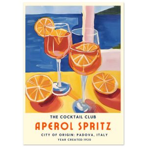 Artfulprints Poster Aperol Spritz – The cocktail club I – A4 21×29.7 c Artfulprints Poster Aperol Spritz – The cocktail club I – A4 21×29.7 c