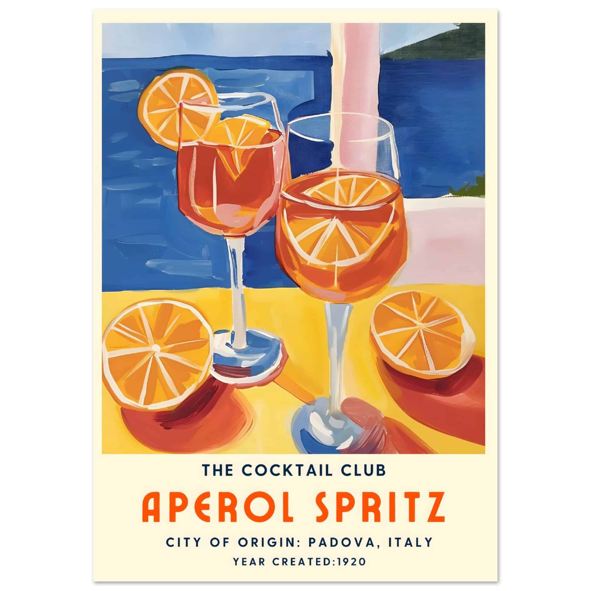 Artfulprints Poster Aperol Spritz - The cocktail club I - A4 21x29.7 c